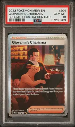 PSA 10 Giovanni's Charisma 204/165 SV 151 Special Illustration Rare Pokemon - Image 1