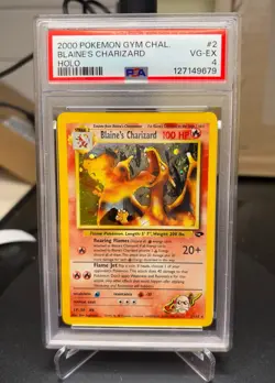2000 Pokemon Gym Challenge Blaine’s Charizard Holo #2 - PSA 4 - Vintage WOTC - Image 5