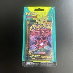 Pokemon 2016 Sun & Moon + Darkness Ablaze Booster Packs + Tyranitar Pin Blister 820650801884 - Image 1