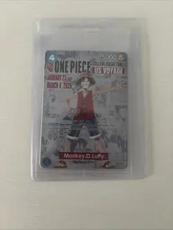 Bandai One Piece Card Game Monkey.D.Luffy Basketball Promo Holo US Voyage - Image 1