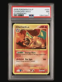 2008 Pokemon D & P Stormfront #103 Charizard Holo PSA 7 NM - Image 1