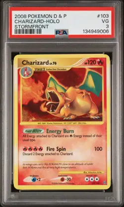 Pokemon 2008 Charizard #103 Holo Stormfront PSA 3 - Image 1