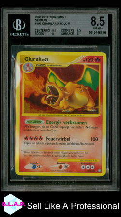 CHARIZARD HOLO R 2008 POKEMON DIAMOND AND PEARL STORMFRONT GERMAN 103 BGS 8.5 - Image 1