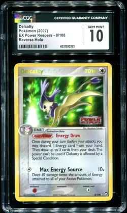 CGC 10 Delcatty Reverse Holo Rare EX Power Keepers 2007 Pokemon Card #8 - Image 1
