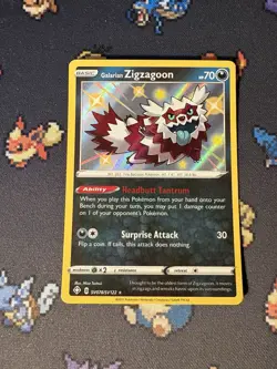 Pokemon Cards Zigzagoon SV078/SV122 Shiny Holo Rare Shining Fates - (NM) - Image 1