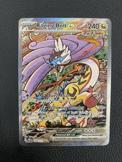 Pokemon TCG Raging Bolt EX Prismatic Evolutions Holo Card 166/131 - Image 1