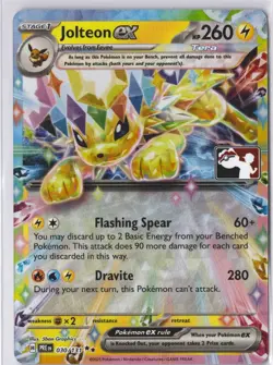 Jolteon ex STAMPED Prize Pack Series 7 NM Pokemon Card 030 PRE Prismatic - Image 1