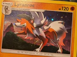 Lycanroc SM105 Sun & Moon Black Star Promo Cosmos Holo Pokemon Card **SWIRL** - Image 2