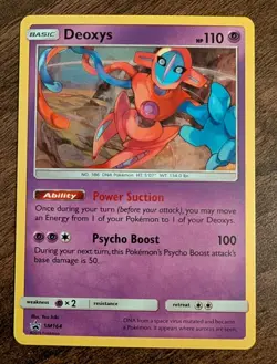 Deoxys SM164 Black Star Promo Holo Half Art Pokemon Card Near Mint - Image 1