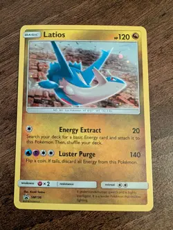 Latios SM136 Black Star Promo Pokemon Card *SWIRL* NM - Image 1