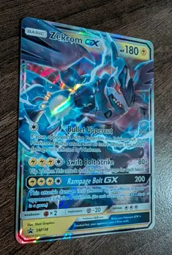 Pokemon SM138 Zekrom GX Black Star Promo Card Full Art Holo Rare GX Card - Image 2