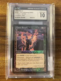 MTG✨eBay Verified CABAL RITUAL FOIL✨Torment CGC 10 GEM MINT 2002 Instant POP 4 ! - Image 2