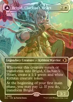 1x NM Brigid, Clachan's Heart [Borderless Foil] - Lorwyn Eclipsed MTG pack fresh - Image 1