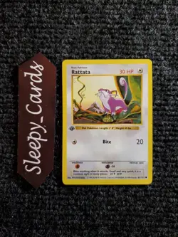 Rattata 61/102 Base Set 1st Edition WOTC NM Pokemon Shadowless - Image 1