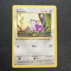 1999 Pokemon Vintage 1st Edition Rattata 61/102 Base Set Shadowless - Image 1