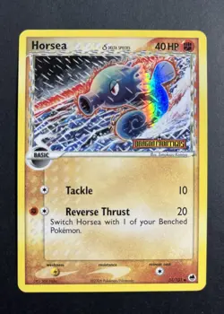 Pokemon TCG Horsea EX Dragon Frontiers 31/101 Reverse Holo Delta Species 2006 - Image 2