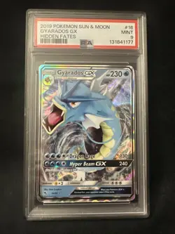 131841177 Gyarados GX 2019 Pokemon Sun Moon Hidden Fates #16 PSA 9 - Image 3