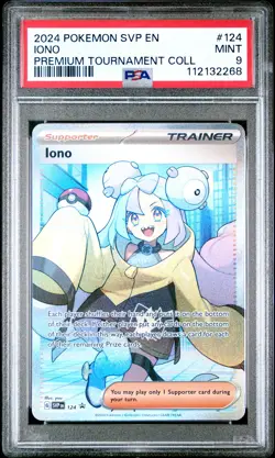 PSA 9 Iono #124 2024 Pokemon Svp En-Sv Black Star Promo 112132268 - Image 1