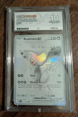 Reshiram ex 173/086 White Flare Gem Mint Pokemon TCG - ACE 10 Gem Mint - Image 3
