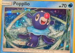 Pokemon TCG - SM Black Star Promo - Popplio - SM 24 - Cosmos Holo Rare *SWIRL* - Image 2