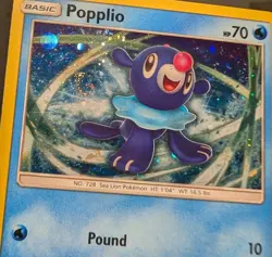 Pokemon TCG - SM Black Star Promo - Popplio - SM 24 - Cosmos Holo Rare *SWIRL* - Image 3