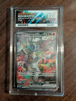 Reshiram EX 166/086 White Flare SIR Pokemon TCG Ace 10 Perfect Subgrades - Image 1