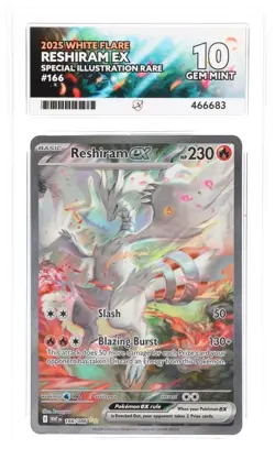 Reshiram EX 166/086 White Flare SIR Pokemon TCG Ace 10 Perfect Subgrades - Image 5