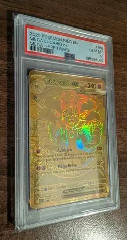 Mega Lucario Ex #188/132 - Mega Evolution Pokemon TCG - PRISTINE PSA 10 - Image 3