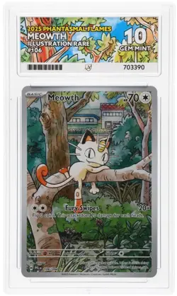 Meowth 106 /094 Phantasmal Flames Pokemon TCG - ACE 10 - Perfect Subgrades - Image 1