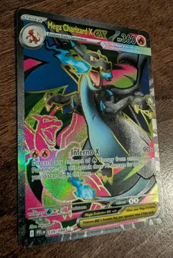 Mega Charizard X EX Phantasmal Flames 109/094 Pokemon TCG NM Perfect Centering - Image 3
