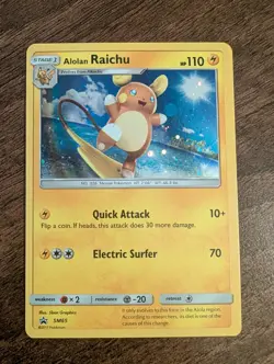 Alolan Raichu SM65 Sun & Moon Promo Cosmos Holo Pokemon TCG Standard Size NM - Image 2