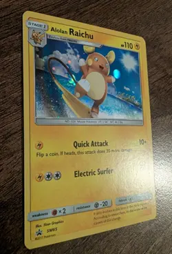 Alolan Raichu SM65 Sun & Moon Promo Cosmos Holo Pokemon TCG Standard Size NM - Image 3