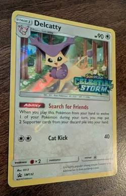 2018 Pokemon Delcatty SM132 Celestial Storm Prerelease Black Star Promo NM - Image 2