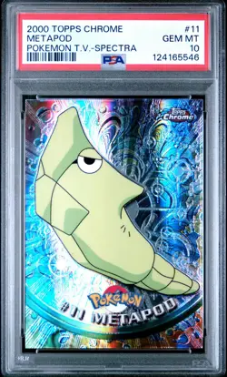 2000 TOPPS CHROME POKEMON T.V. SPECTRA #11 METAPOD PSA 10 - Image 1