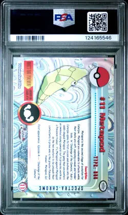 2000 TOPPS CHROME POKEMON T.V. SPECTRA #11 METAPOD PSA 10 - Image 2