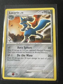 POKEMON TCG DIAMOND AND PEARL LUCARIO PRERELEASE 53/127 NON HOLO LP - Image 1