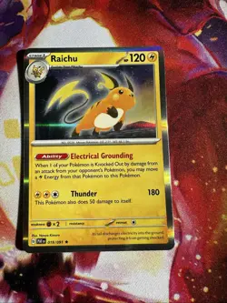 Pokemon TCG Raichu 019/091 Paldean Fates Reverse Holo Card - Image 1