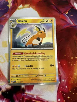 Pokemon TCG Raichu 019/091 Paldean Fates Reverse Holo Card - Image 2