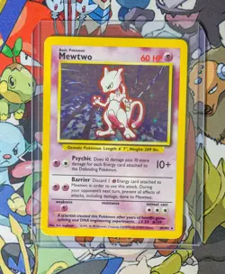 1999 Pokemon Mewtwo & Machamp Base Set - 2 Card Lot MP - Image 1