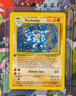 1999 Pokemon Mewtwo & Machamp Base Set - 2 Card Lot MP - Image 3