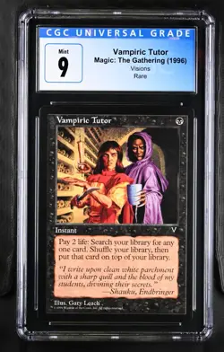 VAMPIRIC TUTOR Visions Rare CGC 9 Vintage MTG [Nostalgium] - Image 1