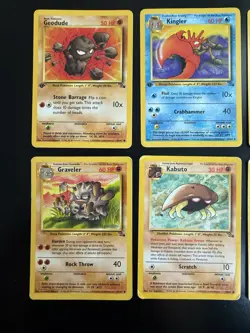 Fossil Unlimited Vintage Pokemon 8 Card Lot LP-DMG (Three 1st Edition) - Image 2