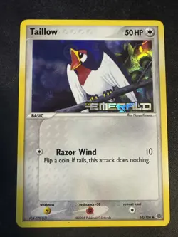 Pokemon Taillow 68/106 EX Emerald Reverse Holo Stamped Common - Image 1