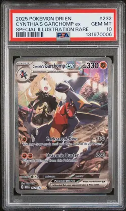 2025 POKEMON DRI EN-DESTINED RIVALS #232 CYNTHIA'S GARCHOMP EX PSA 10 - Image 1