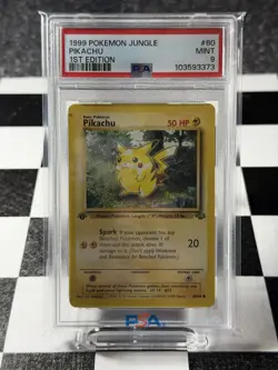 1999 POKEMON JUNGLE 60 PIKACHU 1ST EDITION PSA MINT 9 - Image 1