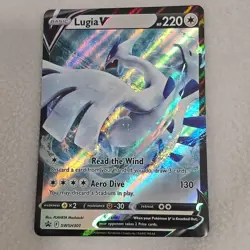 Pokemon TCG Lugia v SWSH301 Holo Black Star Promo Card - Image 1