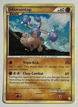 Hitmontop 5/123 (LP) Holo Rare HeartGold & SoulSilver 2010 Pokemon Card - Image 1