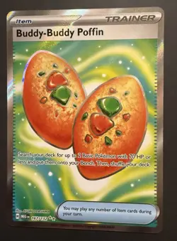 Pokemon TCG Buddy-Buddy Poffin 167/132 Mega Evolution Full Art Trainer Card Mint - Image 1