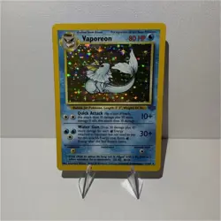Pokemon Vaporeon Jungle Holo Rare 12/64 Unlimited English 1999 80 HP WOTC Card - Image 1