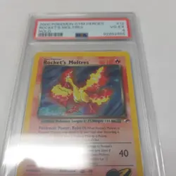 Pokemon 2000 Gym Heroes Rockets Moltres Holo Card 12/132 PSA 4 - Image 4